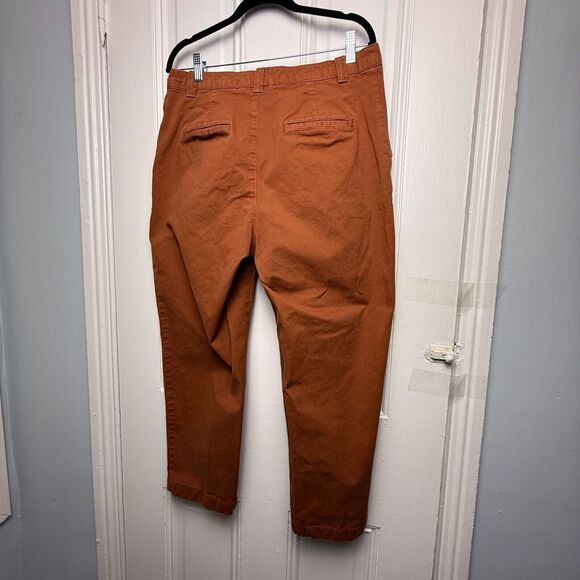 Gap Pants Womens 12 Brown Straight Up Khaki Preppy Stretch Cropped Cotton Twill - Picture 7 of 9